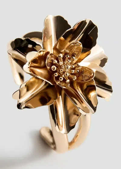 Mango Bracelet Rigide Floral In Gold