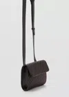Mango Braided Bag With Long Handle In Brown