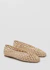 Mango Braided Ballet Flat In Ecru