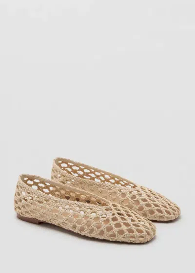 Mango Braided Ballet Flat In Ecru