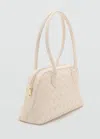 Mango Sac Bowling Tressé Blanc Cassé - Femme - Taille Unique -