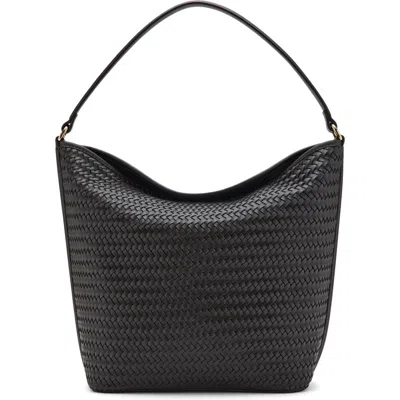 Mango Braided Bucket Shoulder Bag In Black