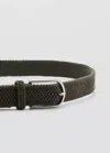 Mango Braided Elastic Belt In Brown
