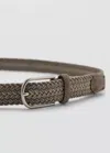 Mango Braided Elastic Belt In Gray