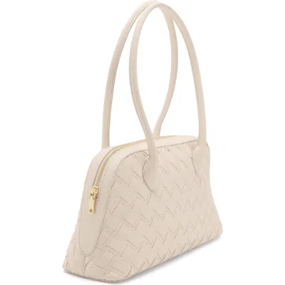 Mango Braided Faux Leather Bowling Bag In White