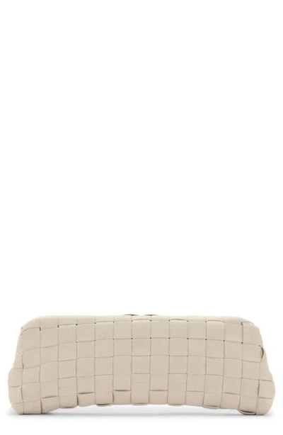 Mango Braided Faux Leather Frame Clutch In White