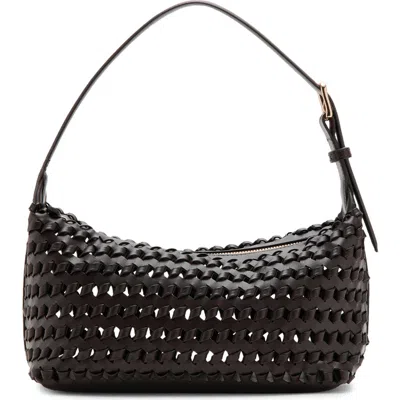 Mango Braided Faux Leather Shoulder Bag In Brown