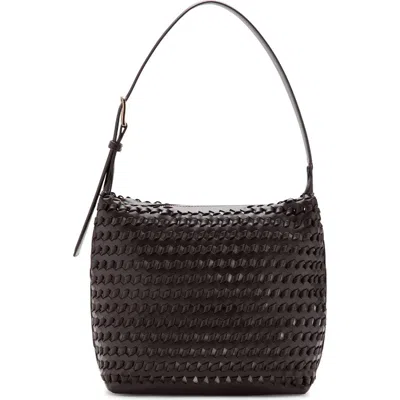 Mango Braided Faux Leather Shoulder Bag In Brown