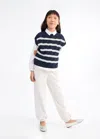 Mango Braided-knit Gilet Navy In Blue
