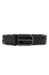 Mango Leather Braided Belt In Black