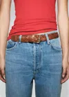 Mango Starring Hailey Bieber Braided Leather Belt In Brown
