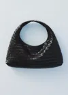Mango Sac À Main Cuir Tressé Noir - Femme - Taille Unique -
