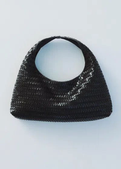 Mango Sac À Main Cuir Tressé Noir - Femme - Taille Unique -  In Black