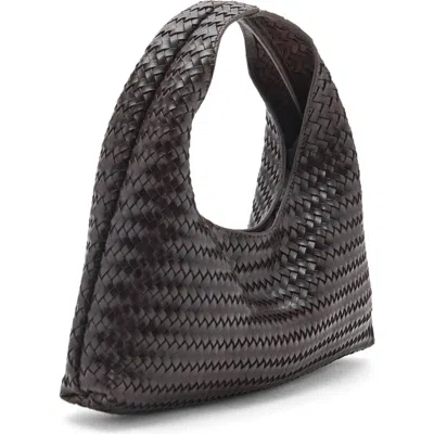 Mango Braided Leather Handbag In Brown