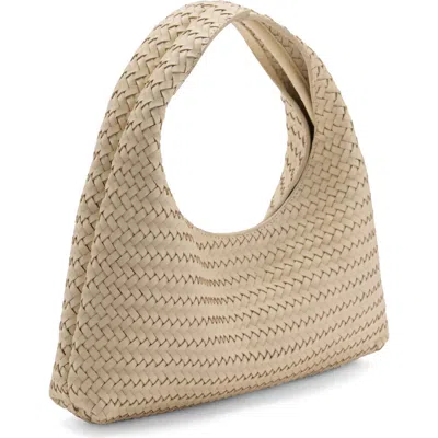 Mango Braided Leather Handbag In White