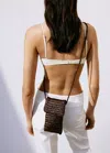 Mango Braided Leather Phone Case In Chocolate