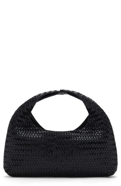 Mango Braided Leather Top Handle Bag