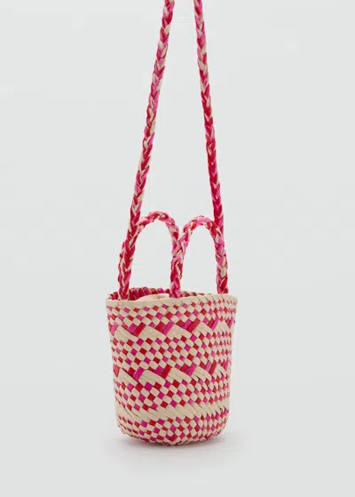 Mango Kids' Braided Mini Bag Pink