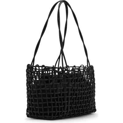 Mango Braided Shoulder Bag In Black