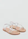 Mango Braided Straps Sandals Silver In Silver