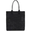 Mango Braided Straw Shopper In Black