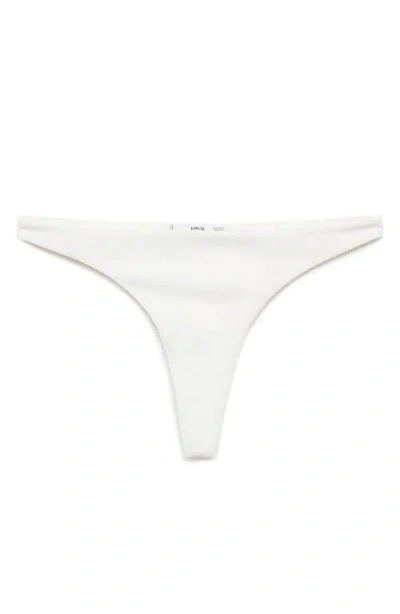 Mango Brazilian Textured Bikini Bottoms In White