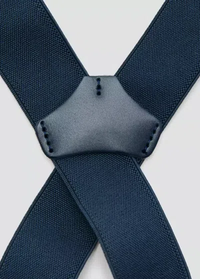 Mango Bretelles Élastiques Réglables Détails Cuir In Blue