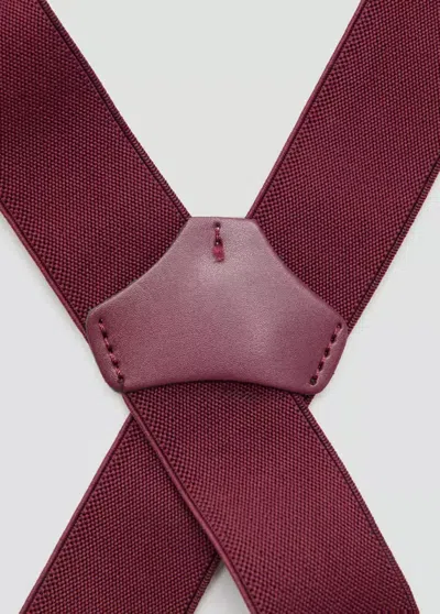 Mango Bretelles Élastiques Réglables Détails Cuir In Red