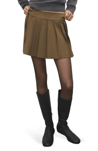 Mango Brittany Pleated Miniskirt In Brown