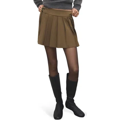 Mango Brittany Pleated Miniskirt In Brown