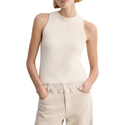 Mango Bruma Crop Sweater Tank In White
