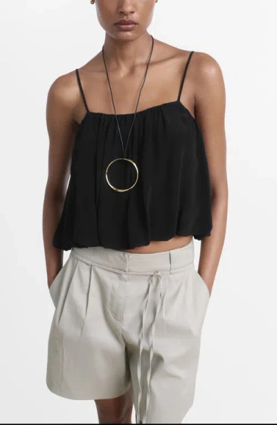 MANGO MANGO BUBBLE HEM CROP TOP