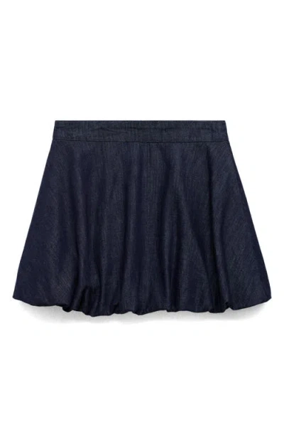 Mango Bubble Hem Denim Miniskirt