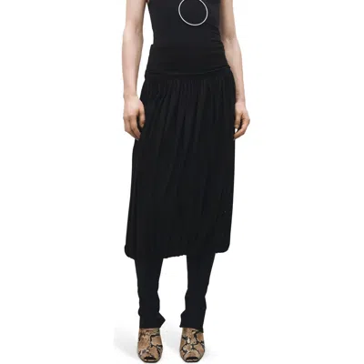 Mango Bubble Hem Midi Skirt In Black