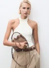 Mango Sac Seau Imprimé Logo Chocolat - Femme - Taille Unique -