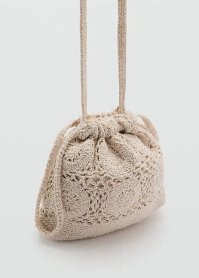 Mango Kids' Bucket Crochet Bag Sand