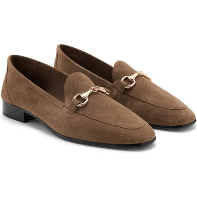 Mango Buckle Leather Loafer In Brown