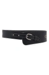 Mango Buckle Sash Belt In Black