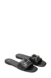 Mango Buckle Slide Sandal In Black