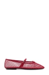 Mango Buckle Strap Fishnet Ballet Flat In Red