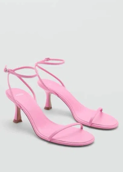 Mango Buckle Strap Sandals Pink In Rose
