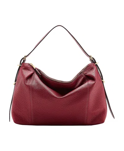 Mango Buckles Faux Leather Shoulder Bag, Medium In Red