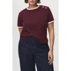 Mango Button Accent Cotton T-shirt In Red