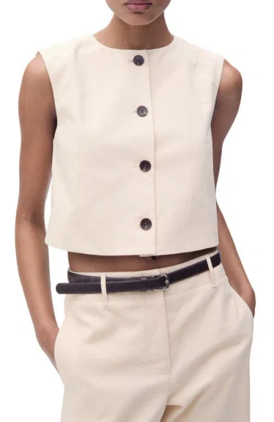 MANGO MANGO BUTTON COTTON CROP TOP
