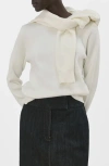 Mango Button Cuff Sweater In White