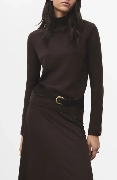 MANGO MANGO BUTTON CUFF TURTLENECK SWEATER