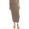 Mango Skirt With Buttons And Side Slit In Brown