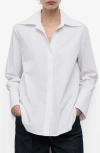 Mango Button-down Woven Shirt In White
