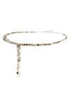 Mango Button Embellished Chain Belt In Gray