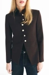 Mango Button Front Jacket In Brown